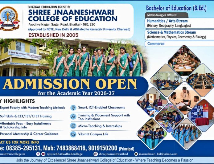 Admissions Open – B.Ed. Academic Year 2026–27