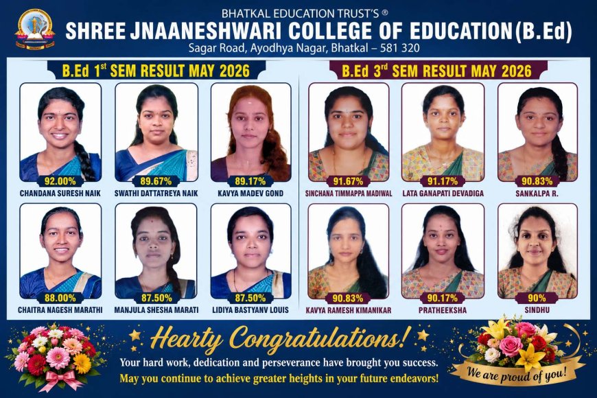 B.Ed. 1st & 3rd Semester Results – May 2026