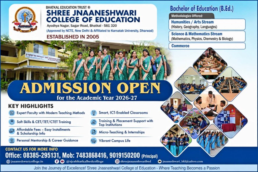 Admissions Open – B.Ed. Academic Year 2026–27
